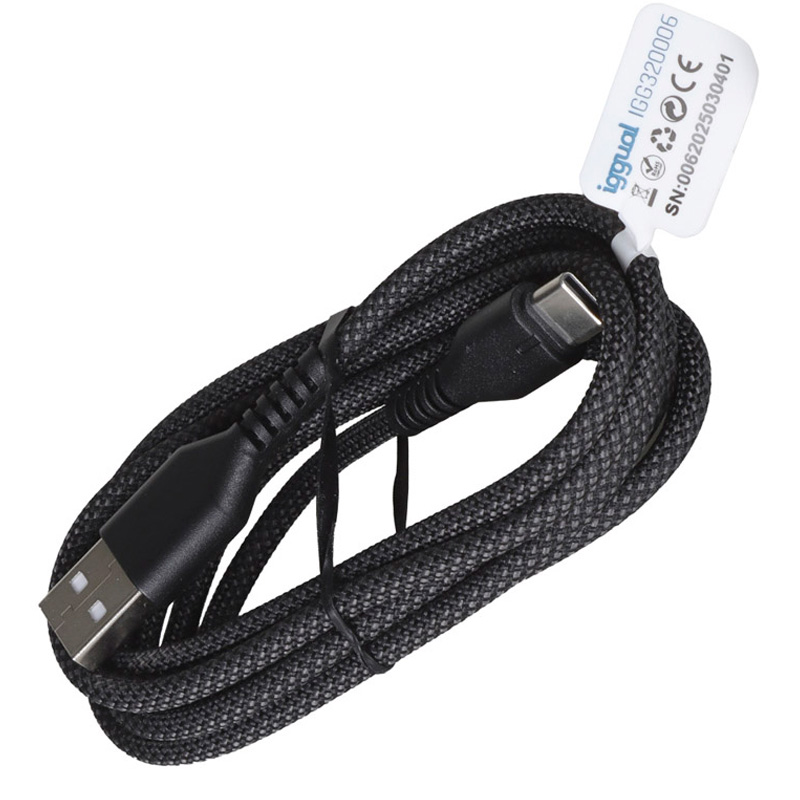 Cable USB iggual Tipo A A Tipo C 3A 180cm Trenzado