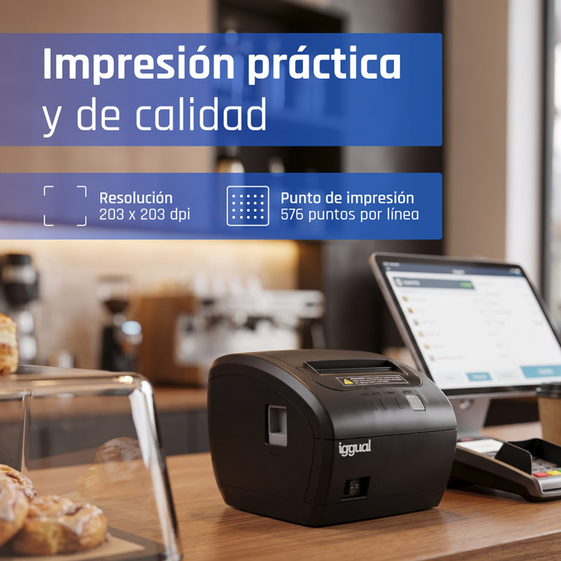Impresora Térmica iggual TP7001 USB+RJ45 Tickets