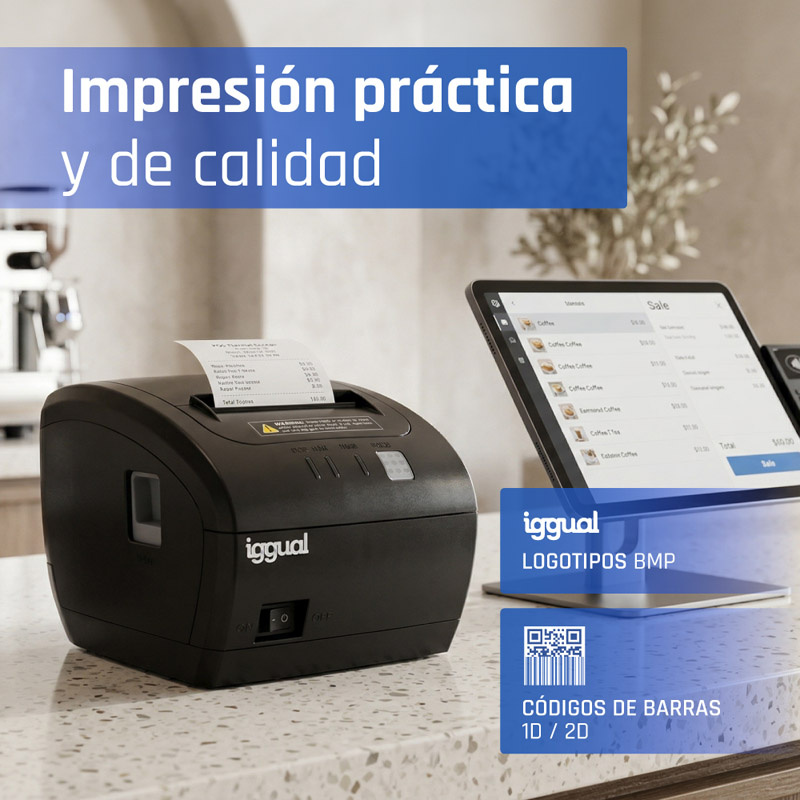 Impresora Térmica iggual TP7001 USB+RJ45 Tickets
