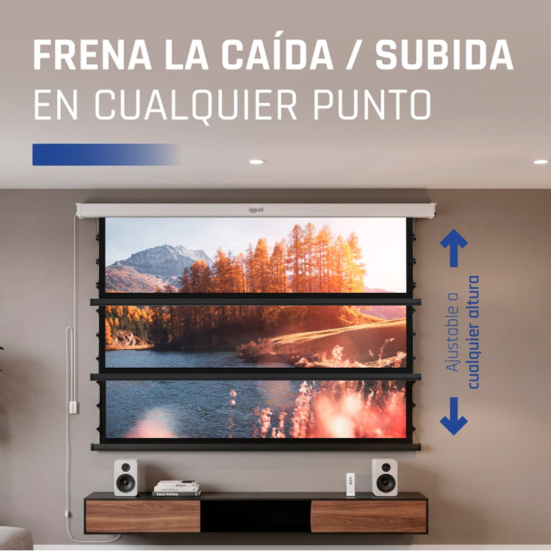 Pantalla Proyección iggual PSIXS203 Eléctrica Tensionada 92 pulgadas 203x114cm