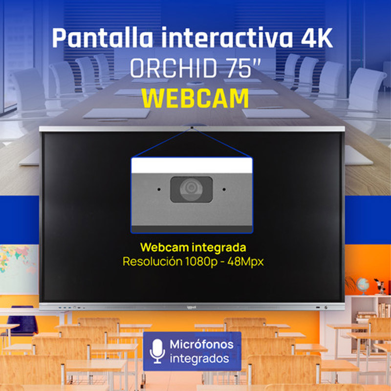 Pantalla iggual ORCHID Interactiva 4K 75 pulgadas Webcam