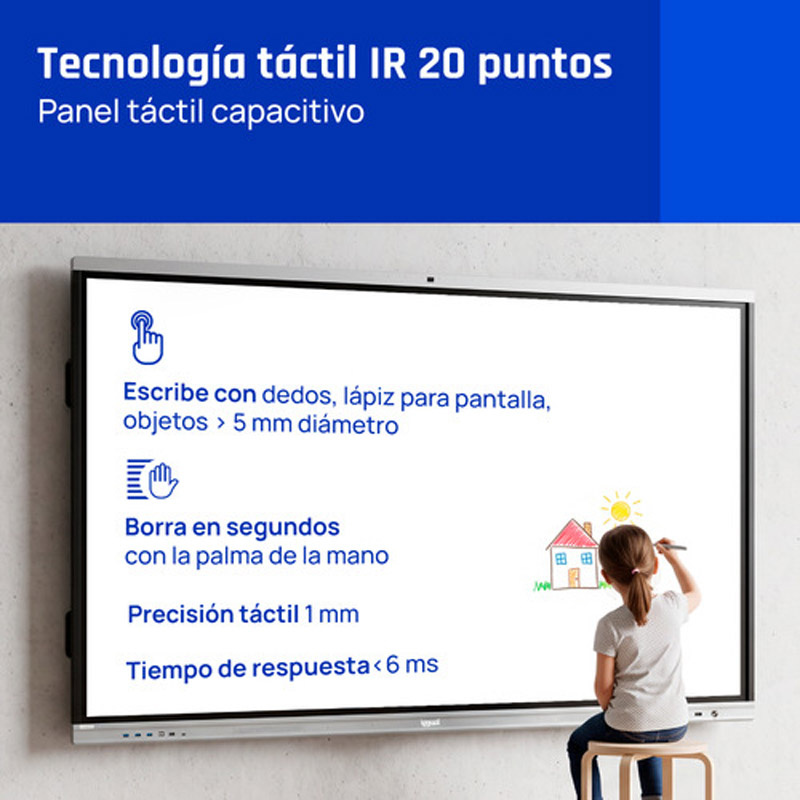 Pantalla iggual ORCHID Interactiva 4K 75 pulgadas Webcam