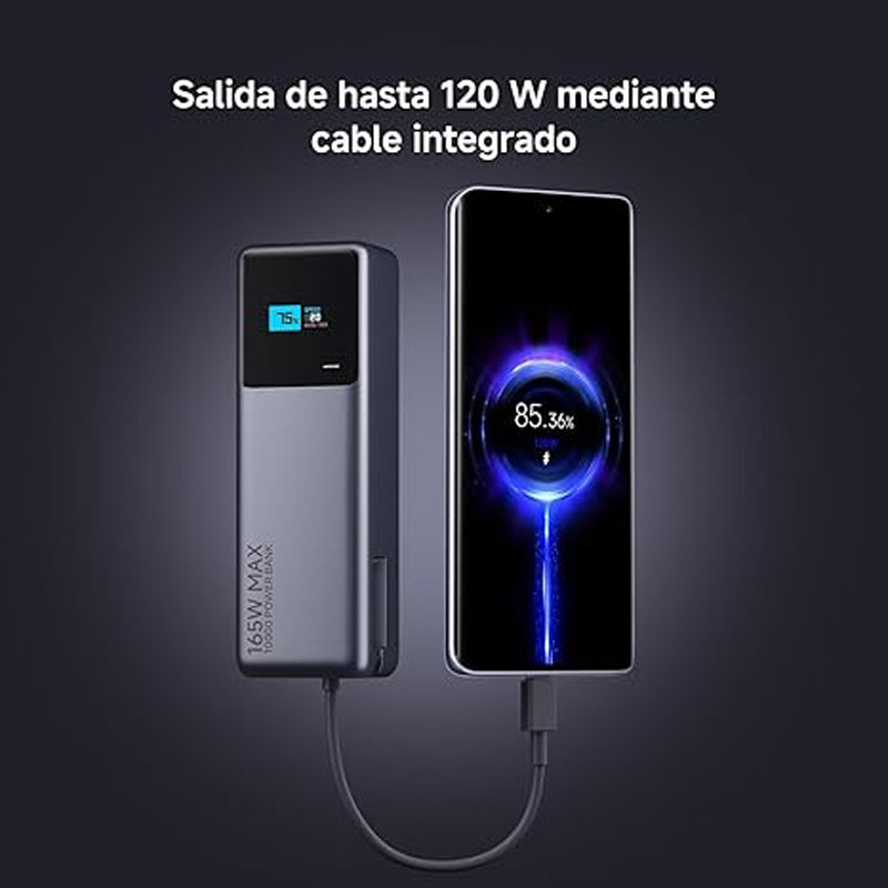 Powerbank Xiaomi BHR9361GL 165W 10000mAh Cable Integrado Gris