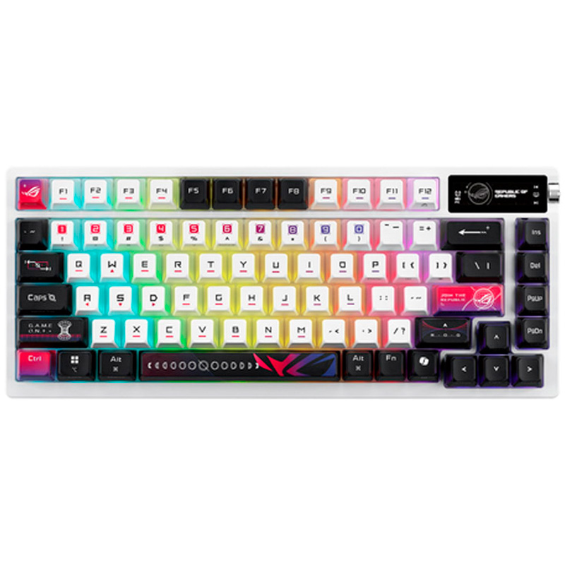 Teclado Asus ROG Azoth X ANSI RGB Switch Snow V2 Wireless Negro, Blanco