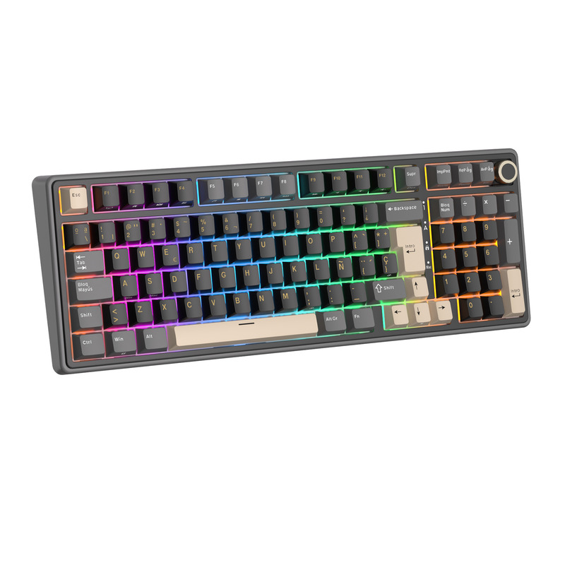 Teclado Royal Kludge RKR98 Pro ISO-ES RGB Hot-Swappable Switch Cream Phantom