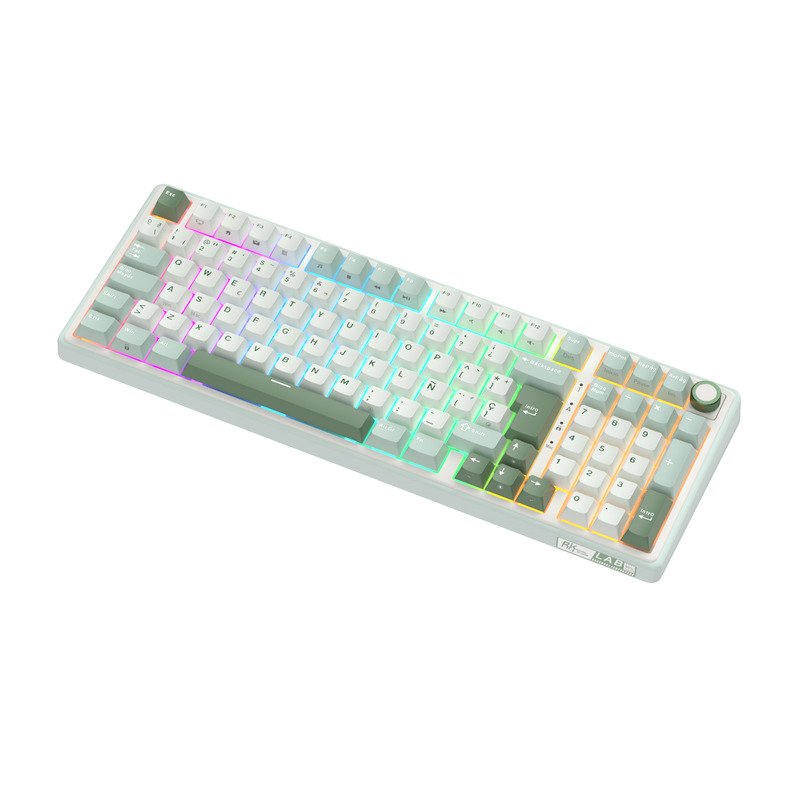 Teclado Royal Kludge RKR98 Pro ISO-ES RGB Hot-Swappable Switch Cream Sky Cyan