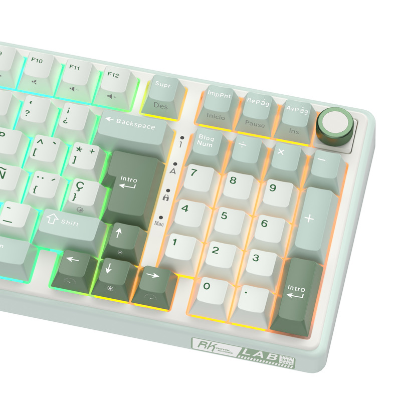 Teclado Royal Kludge RKR98 Pro ISO-ES RGB Hot-Swappable Switch Cream Sky Cyan