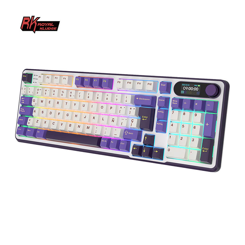 Teclado Royal Kludge RKS98 ISO-ES Hot-Swappable Switch Beige Wireless Blackberry