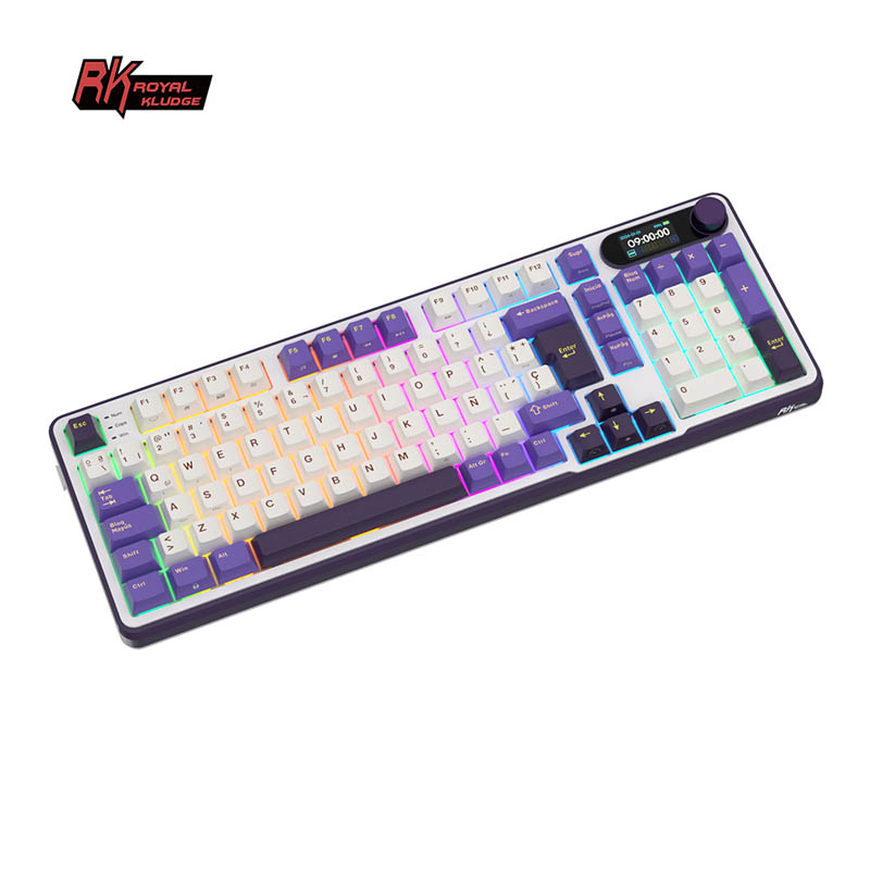 Teclado Royal Kludge RKS98 ISO-ES Hot-Swappable Switch Beige Wireless Blackberry