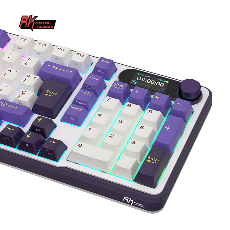 Teclado Royal Kludge RKS98 ISO-ES Hot-Swappable Switch Beige Wireless Blackberry