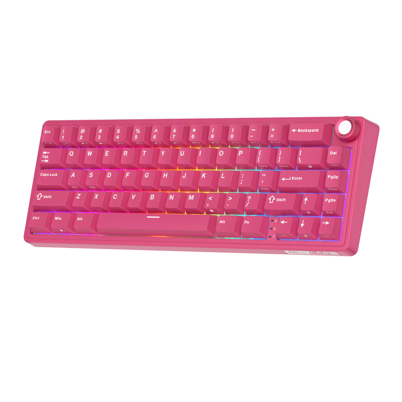Teclado Royal Kludge R65 ISO-ES Hot-Swappable Switch Cream Berry Red