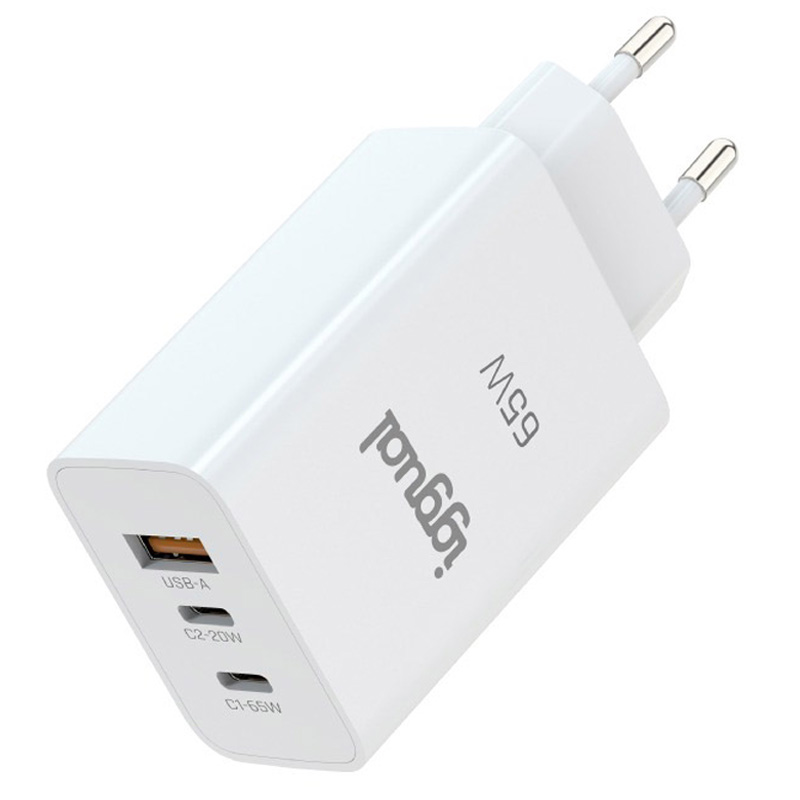Cargador USB iggual Triple USB-A + 2 x Tipo C GaN 65W