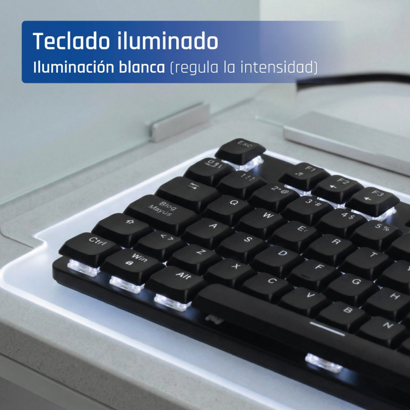 Teclado iggual CK-MECHA-105T USB Mecánico Negro