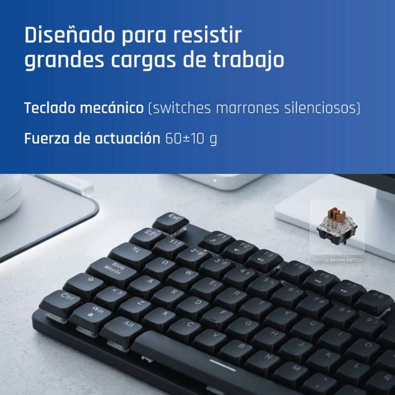 Teclado iggual CK-MECHA-105T USB Mecánico Negro