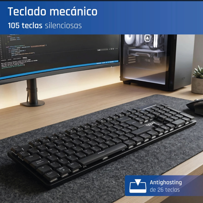 Teclado iggual CK-MECHA-105T USB Mecánico Negro