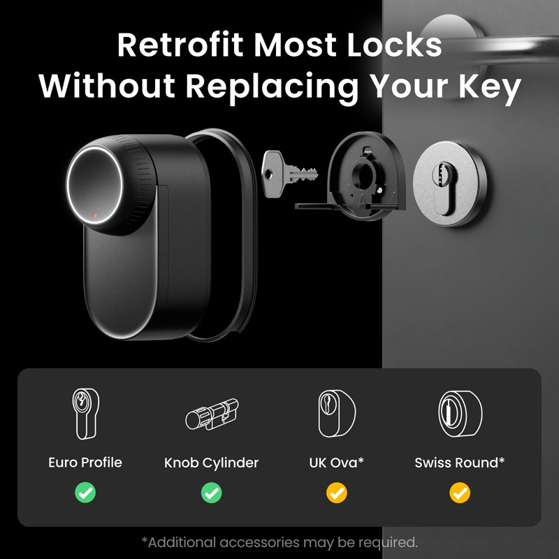 Cerradura Inteligente SwitchBot Lock Ultra TOUCH Combo Inalámbrico Negro