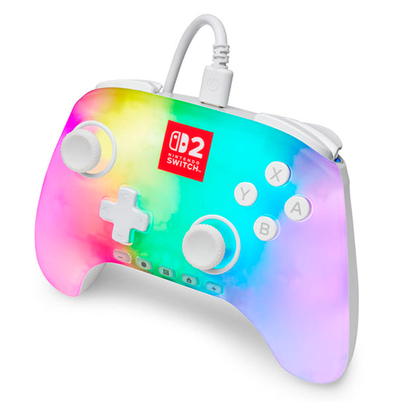 Gamepad PowerA Lumectra White Avanzado Wired Para Nintendo Switch 2