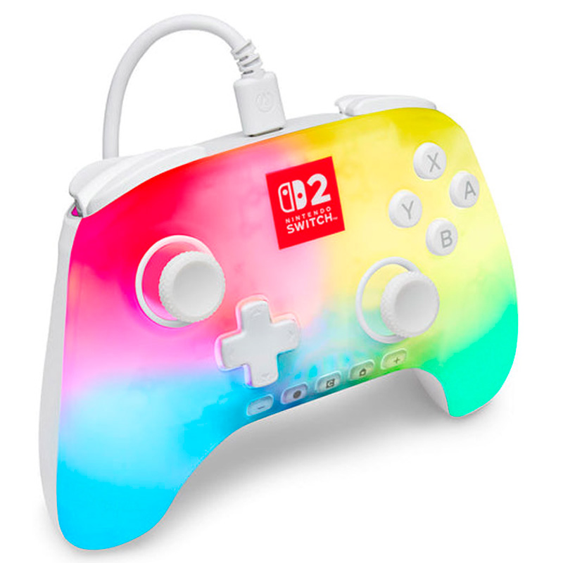 Gamepad PowerA Lumectra White Avanzado Wired Para Nintendo Switch 2