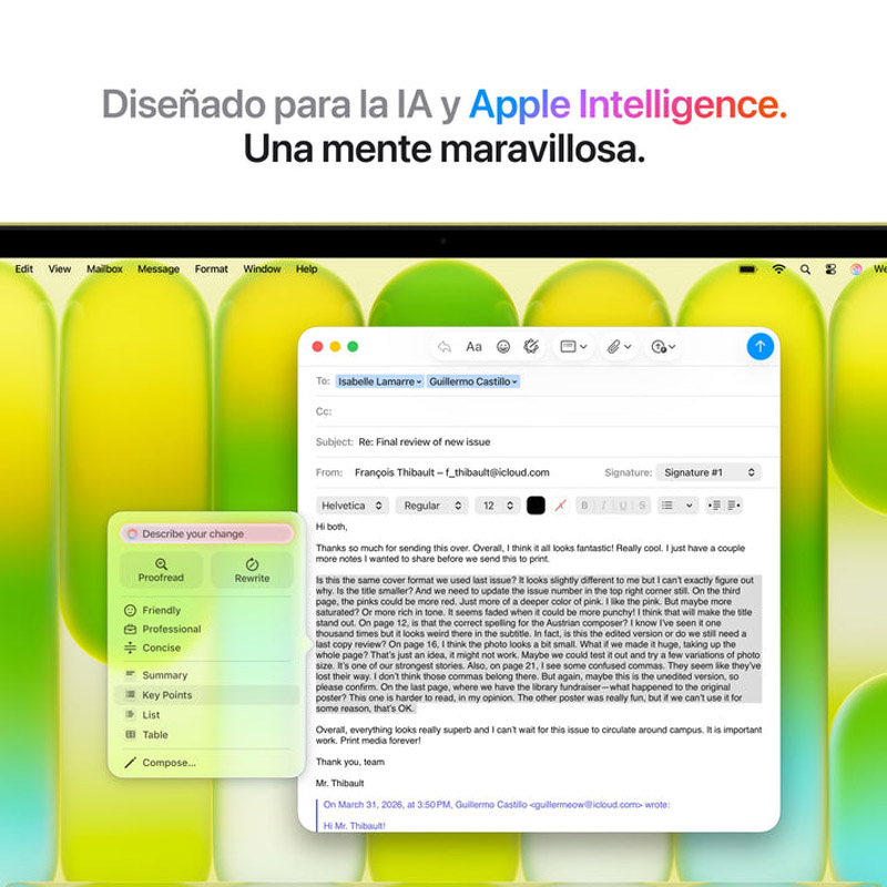 Portátil Apple MacBook Neo 2026 A18 Pro 8GB 256GB 13 pulgadas Cítrico