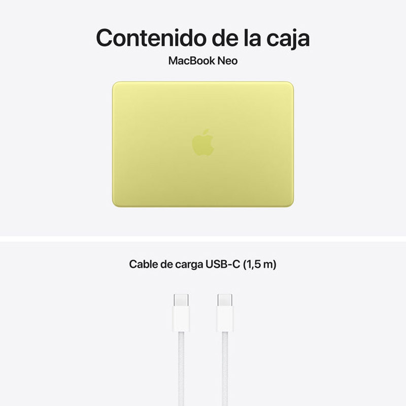 Portátil Apple MacBook Neo 2026 A18 Pro 8GB 256GB 13 pulgadas Cítrico