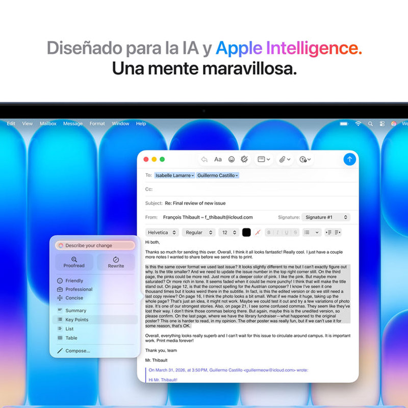Portátil Apple MacBook Neo 2026 A18 Pro 8GB 256GB 13 pulgadas Índigo
