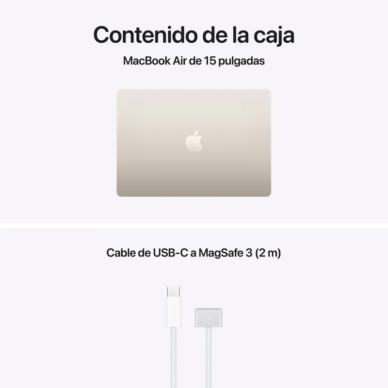 Portátil Apple MacBook Air M5 16GB 512GB 15 pulgadas macOS Blanco Estrella