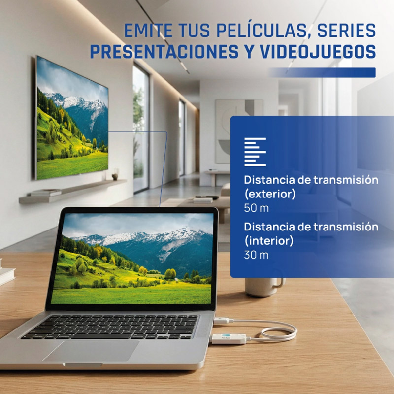 Transmisor/Receptor iggual HDMI FHD Inalámbrico