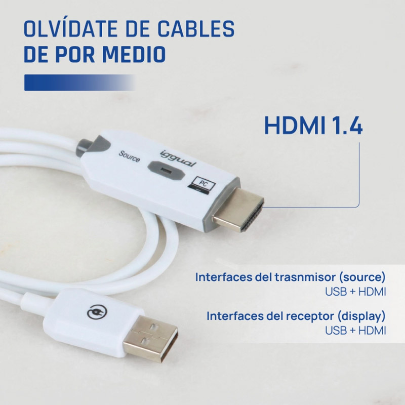 Transmisor/Receptor iggual HDMI FHD Inalámbrico