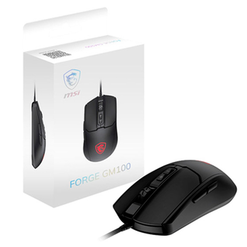 Ratón MSI Forge GM100 6400 Dpi 108g RGB Negro