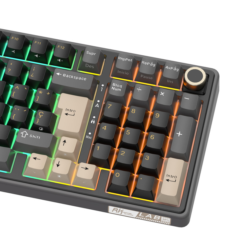 Teclado Royal Kludge RKR98 Pro ISO-ES RGB Hot-Swappable Switch Beige Phantom