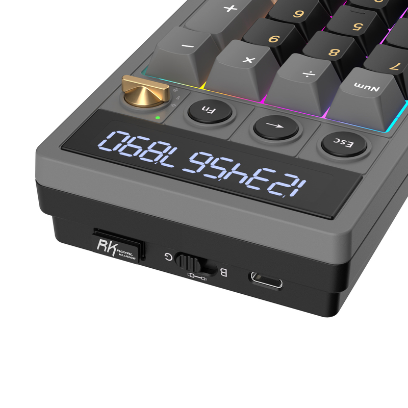 Teclado Royal Kludge RKM20 RGB Hot-Swappable Switch Cream Phantom