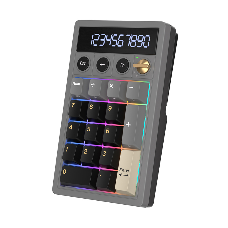 Teclado Royal Kludge RKM20 RGB Hot-Swappable Switch Cream Phantom