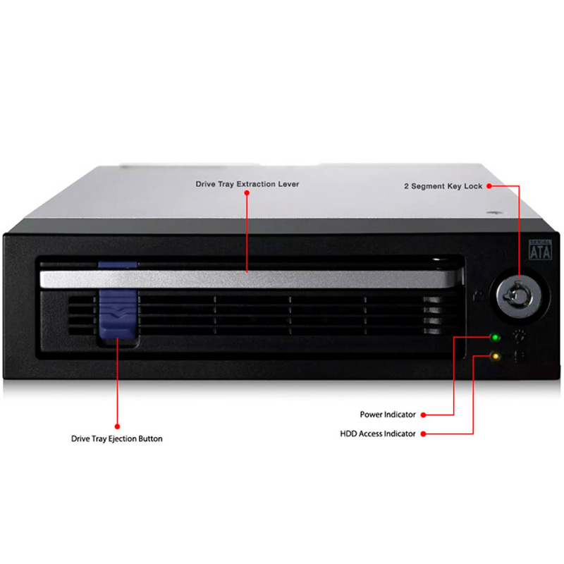 Caja Rack Icy Dock DataCage Basic MB876SK-B Extraible SATA 3.5 pulgadas 6Gbps Aluminio