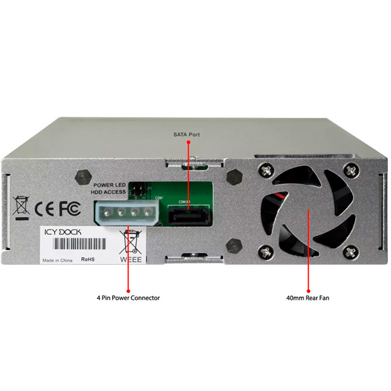 Caja Rack Icy Dock DataCage Basic MB876SK-B Extraible SATA 3.5 pulgadas 6Gbps Aluminio