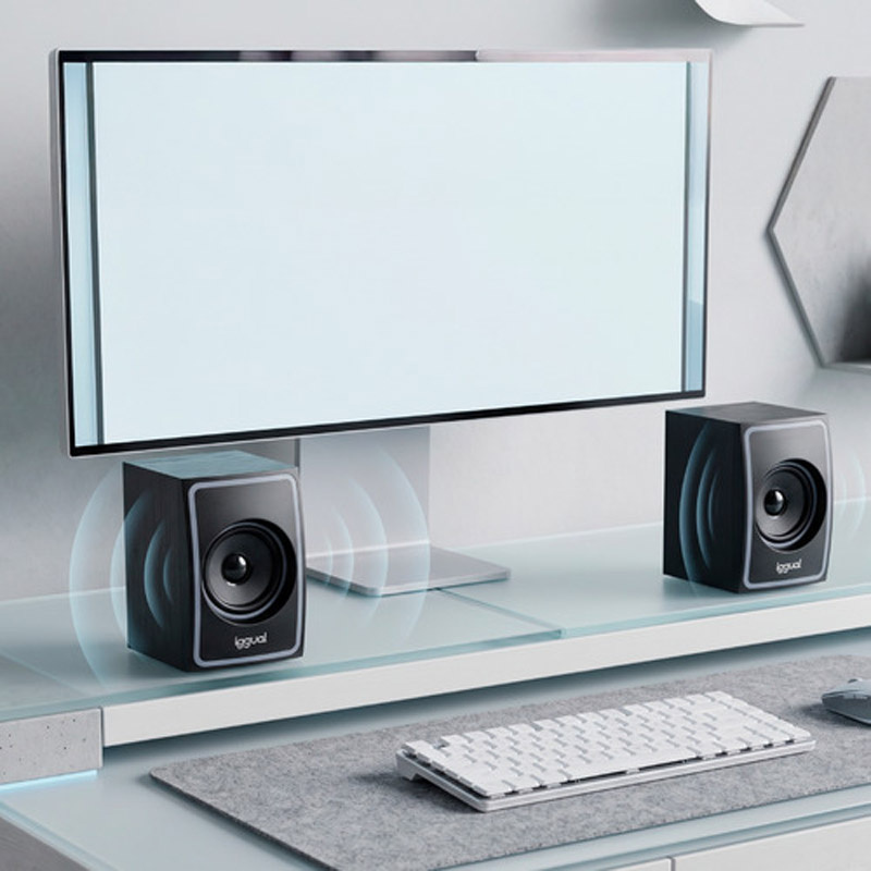 Altavoces iggual 2.0 10W Mini-jack + USB Bluetooth