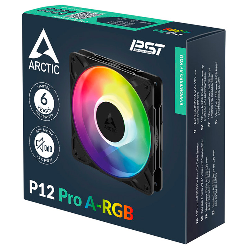 Ventilador Artic P12 Pro A-RGB LN 120mm Negro