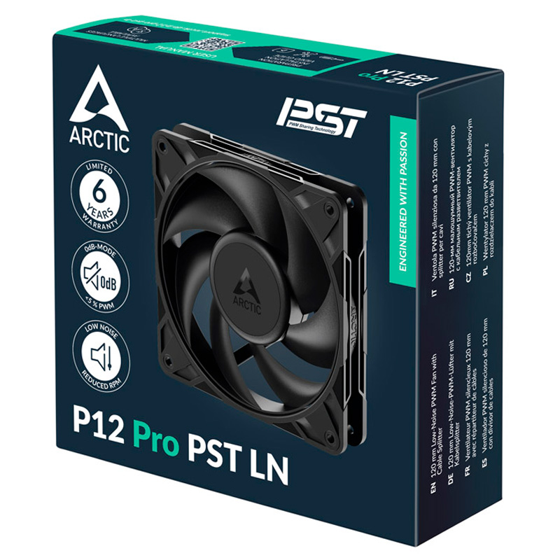 Ventilador Artic P12 Pro PST LN 120mm Negro