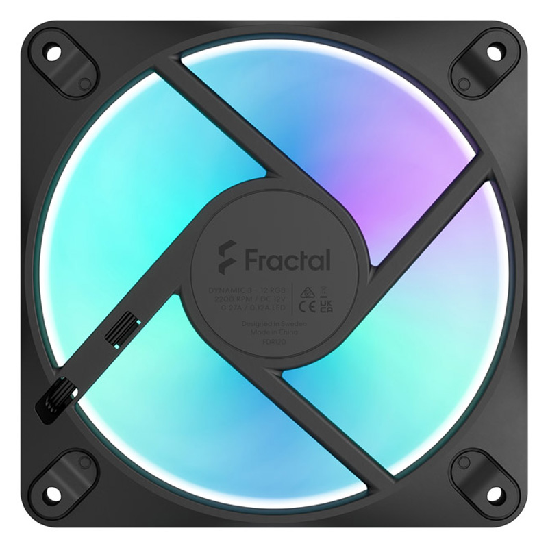 Ventilador Fractal Design Dynamic 3 RGB 120mm Triple Pack Negro