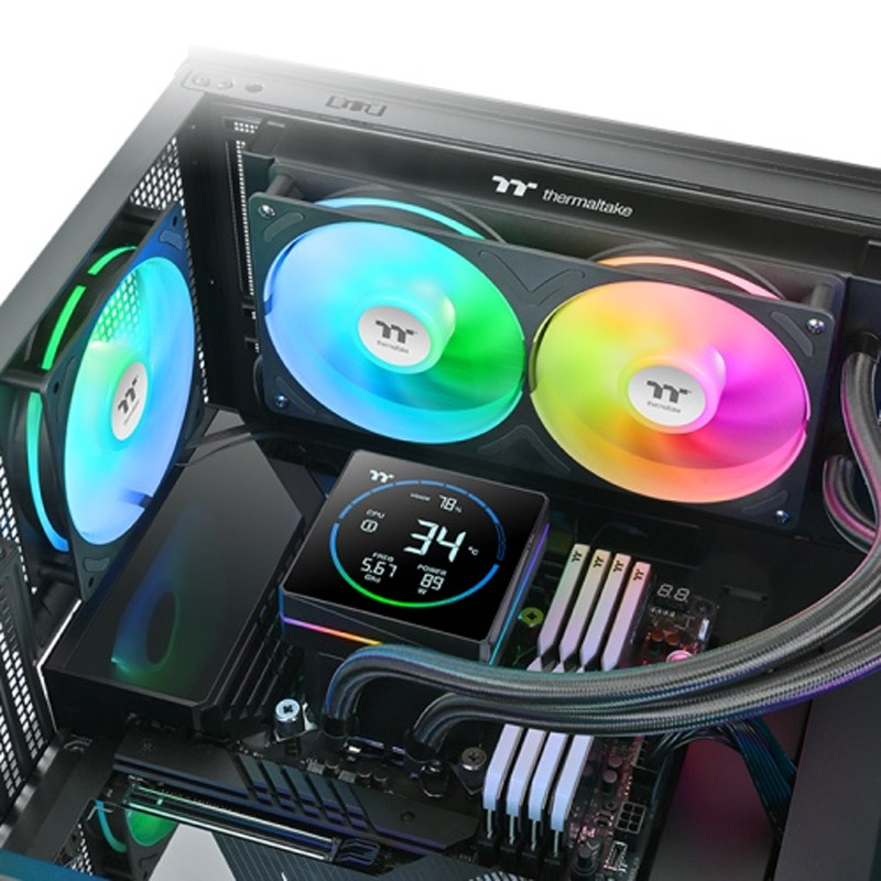Kit Refrigeración Líquida Thermaltake TH240-S V3 ARGB Sync LCD 240 Negro