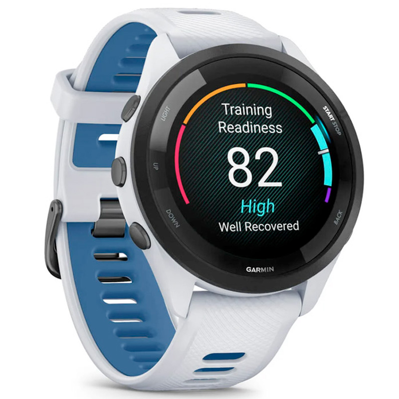 Smartwatch Garmin Forerunner 265 46mm Negro Con Carcasa En Blanco Y Correa De Silicona Blanco / Azul