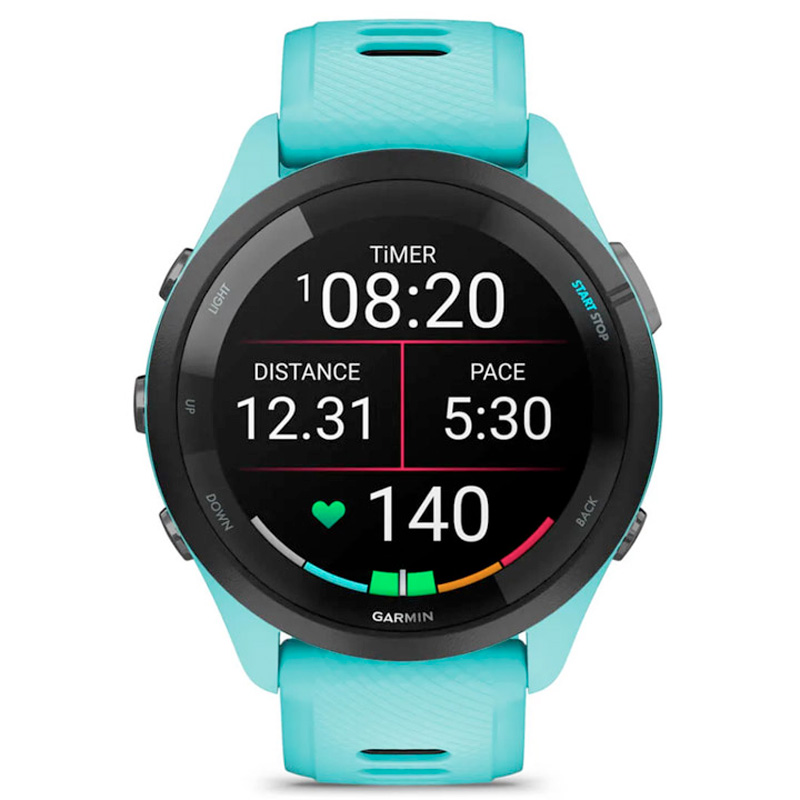 Smartwatch Garmin Forerunner 265 46mm Negro Con Carcasa En Turquesa Y Correa De Silicona Turquesa / Negro