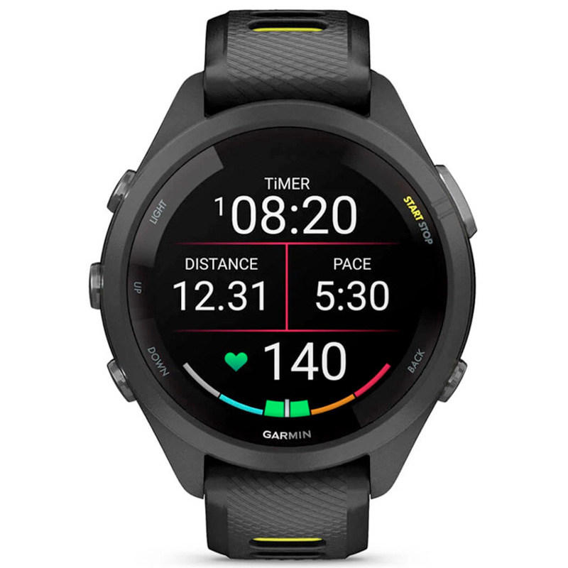Smartwatch Garmin Forerunner 265 42mm Negro Con Correa De Silicona Negro / Amarillo