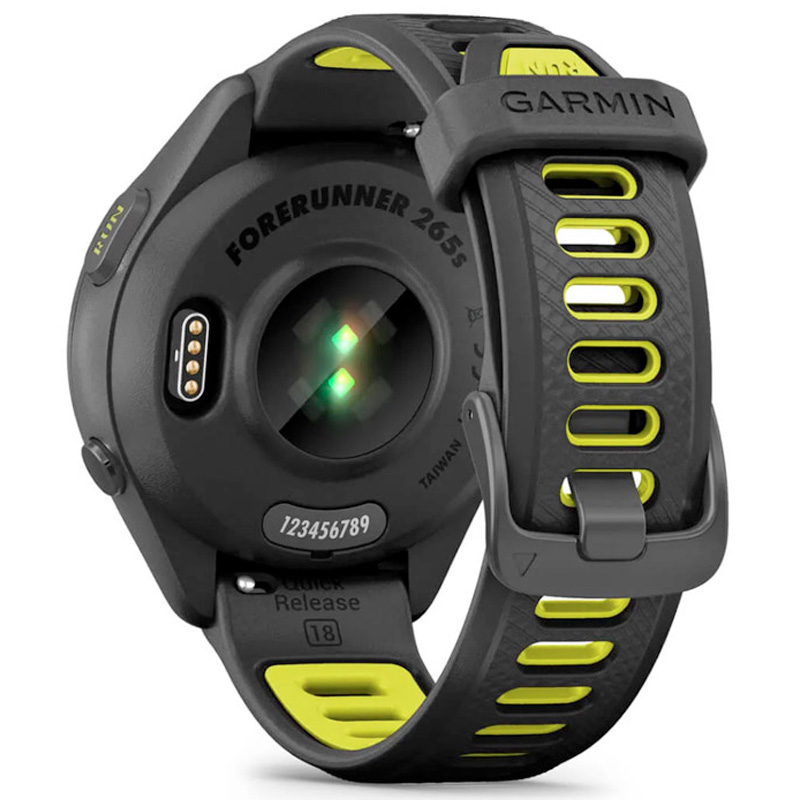 Smartwatch Garmin Forerunner 265 42mm Negro Con Correa De Silicona Negro / Amarillo
