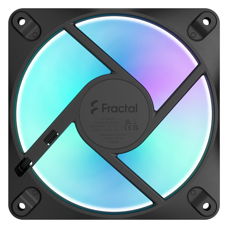 Ventilador Fractal Design Dynamic 3 RGB Reverse 120mm Negro