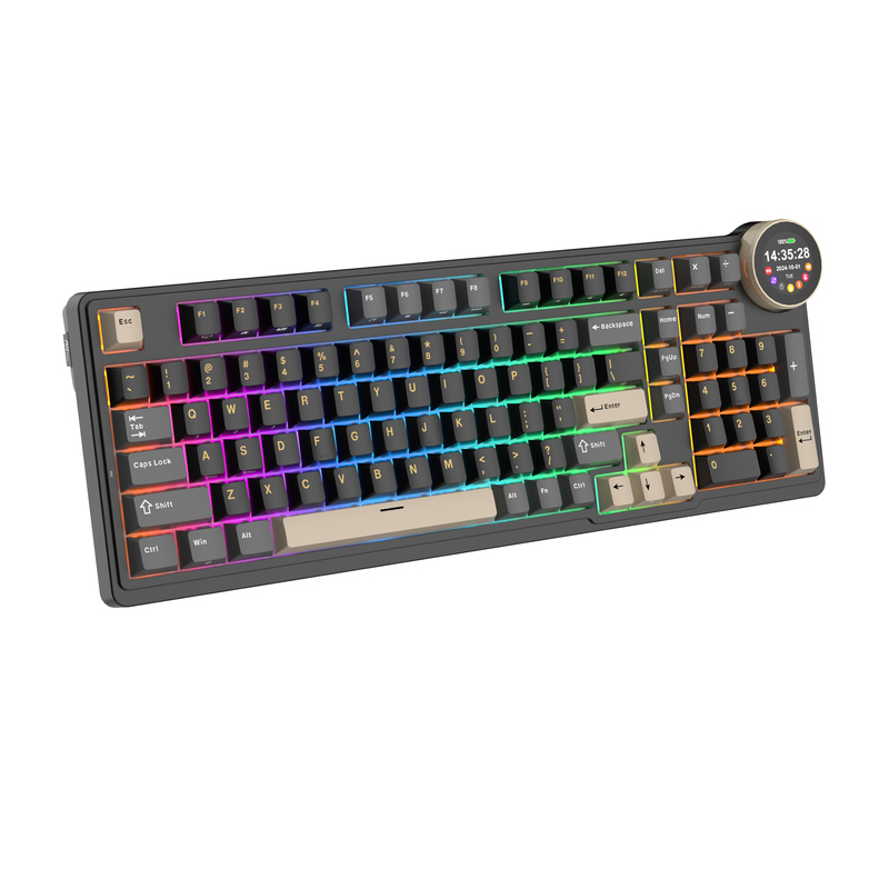 Teclado Royal Kludge RKN99 Tri Mode ISO-ES RGB Hot-Swappable Switch Cream Phantom