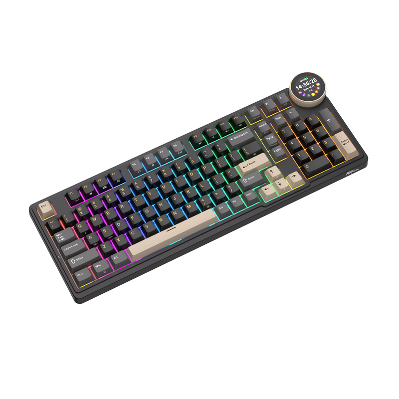 Teclado Royal Kludge RKN99 Tri Mode ISO-ES RGB Hot-Swappable Switch Beige Phantom