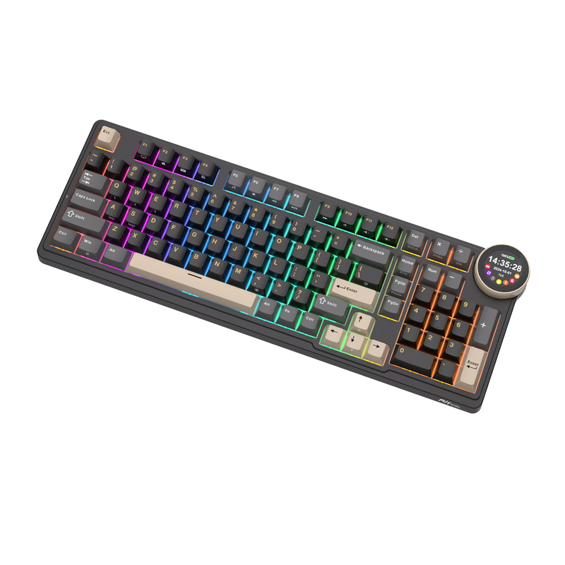 Teclado Royal Kludge RKN99 Tri Mode ISO-ES RGB Hot-Swappable Switch Beige Phantom