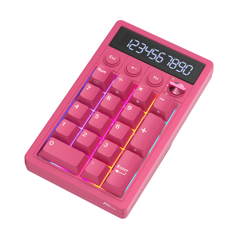 Teclado Royal Kludge RKM20 RGB Hot-Swappable Switch Cream Berry Red