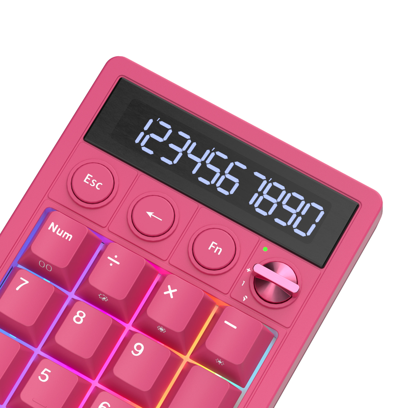 Teclado Royal Kludge RKM20 RGB Hot-Swappable Switch Cream Berry Red