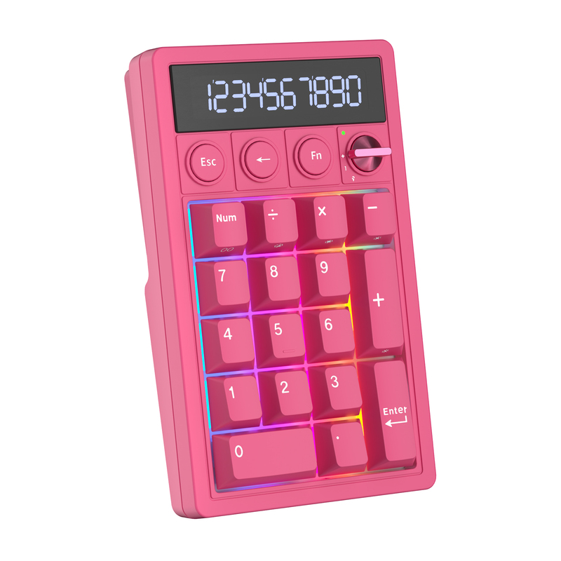 Teclado Royal Kludge RKM20 RGB Hot-Swappable Switch Violet Berry Red